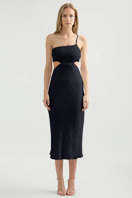  Women's Vintage-Inspired OutfitNorah Midi Dress - Black