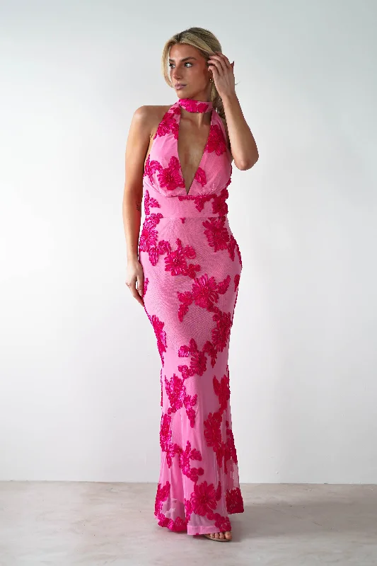  Women's Evening Wear OutfitHalsey Tie Back Maxi Dress | Pink Print