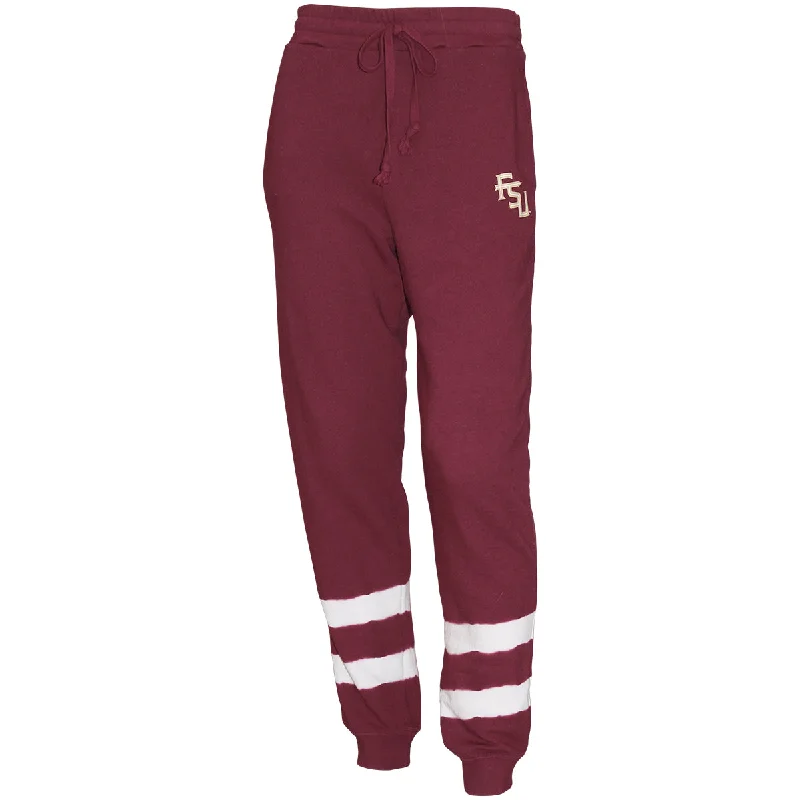  Affordable Trendy FashionZooZatz Women's Stacked FSU Logo French Terry Stripe Dye Jogger - Garnet