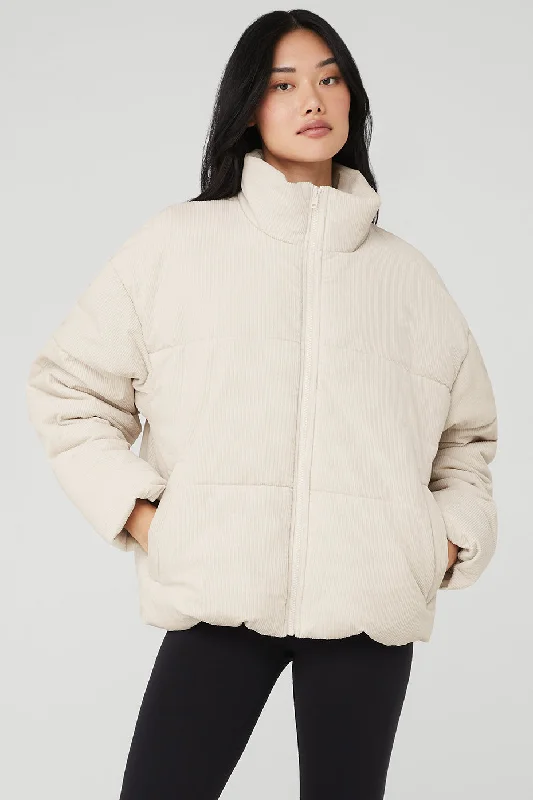  Women's Fashion-Forward ApparelCorduroy Stage Puffer - Bone