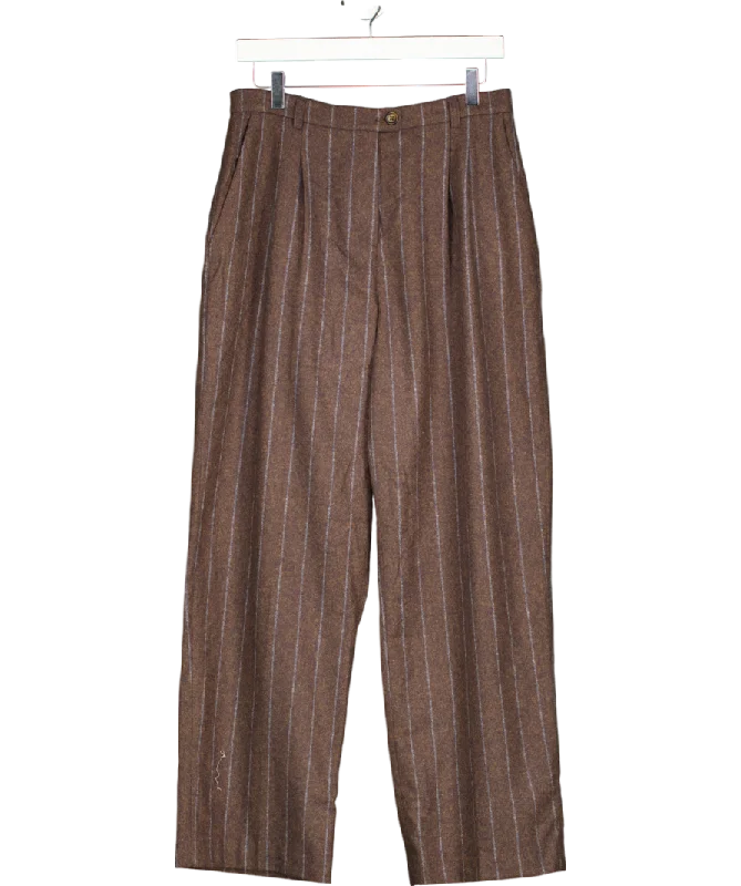  Women's Vacation AttireRouje Brown Classic Straight Pants In Wool And Lace UK 14