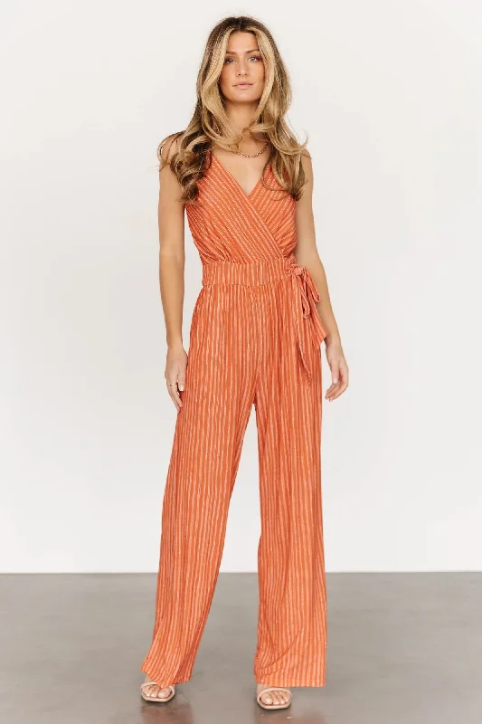  Crazy Discounts, Hurry UpZuri Tank Jumpsuit | Burnt Orange Stripe