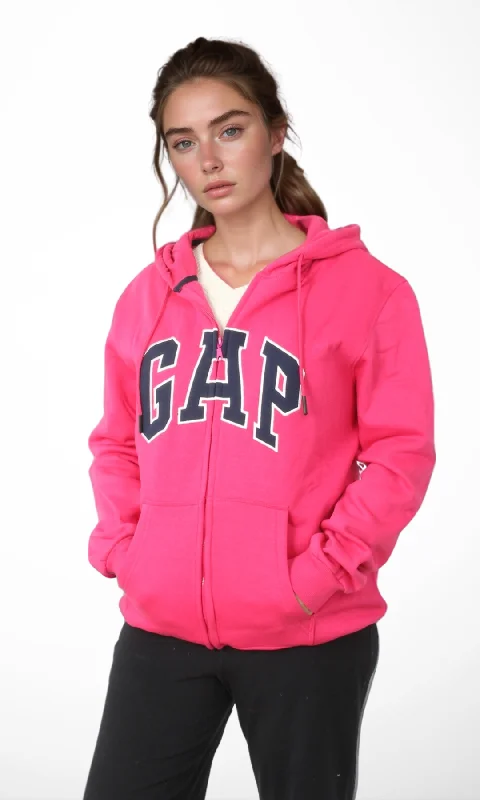  Sleek Style DiscountsWomen Zip-Up Hoodie (Fuchsia)