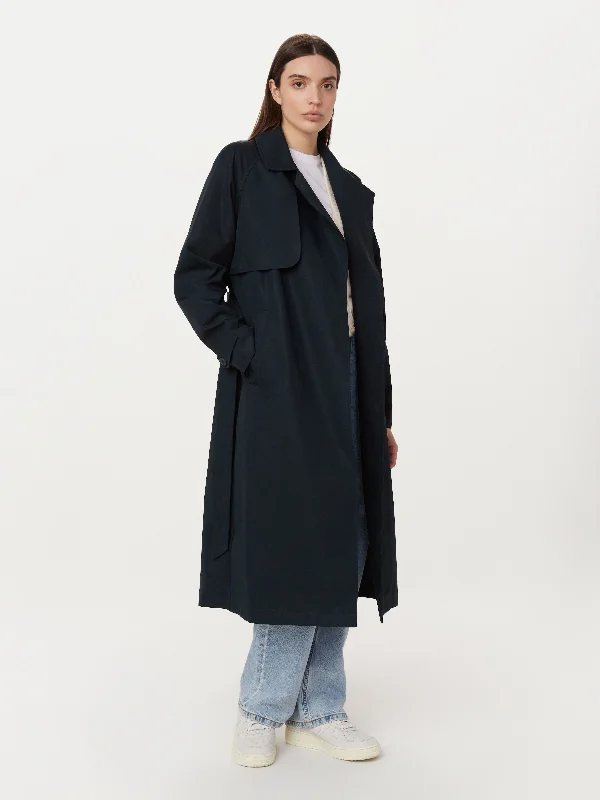  Popular CollectionThe Long Trench Coat in Deep Blue