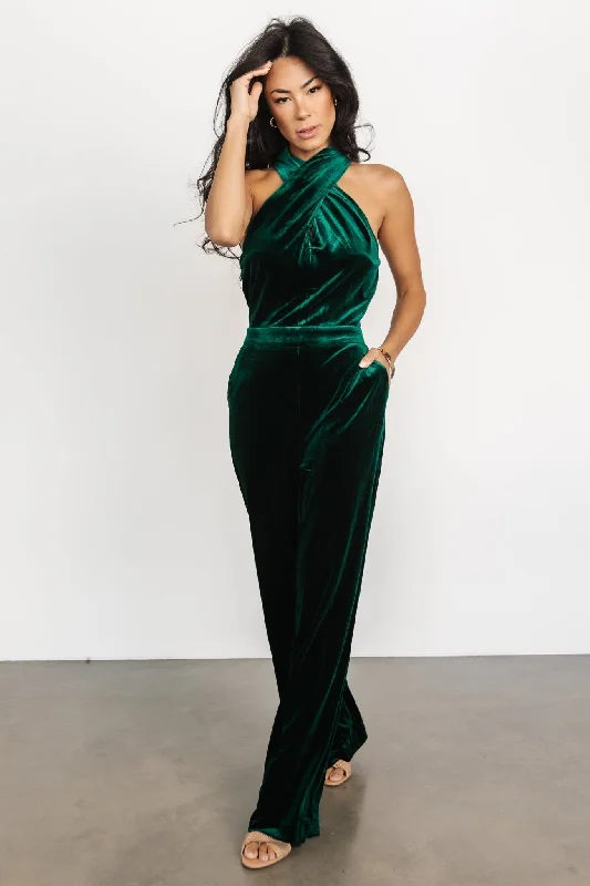  Seize BargainsCleopatra Velvet Jumpsuit | Dark Green