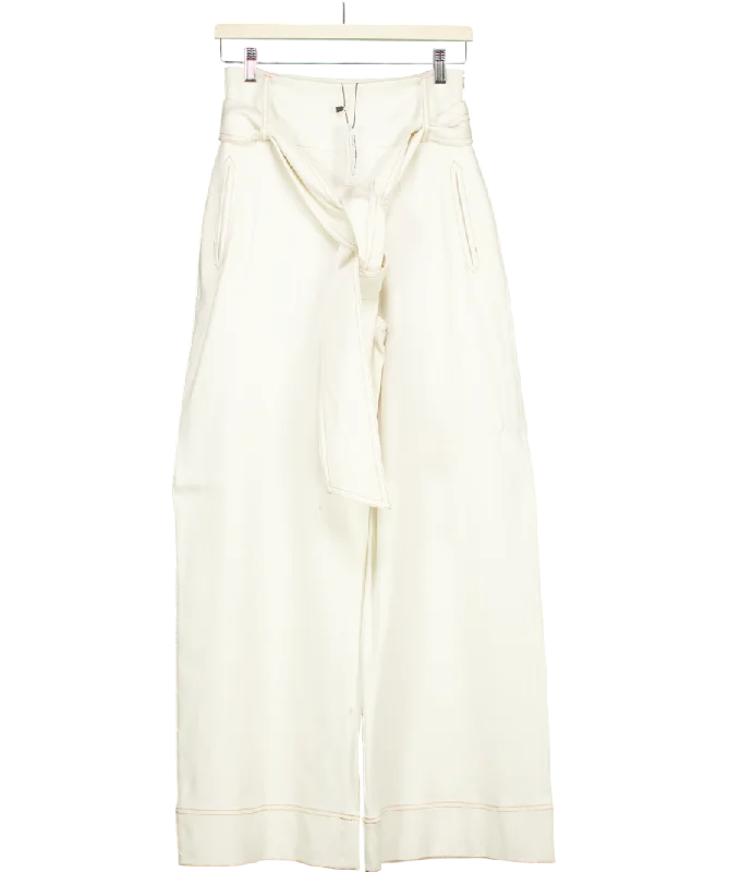  Comfortable Women's ApparelKaren Millen White Tailored Wide Leg Belt Trousers UK 6