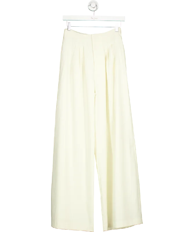  Sustainable Fashion Clothing For WomenBy Malina Cream Diana High Waist Wide Pants UK XS