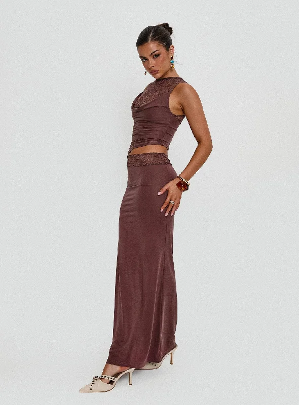  Stylish Women's GarmentsVesperine Lace Maxi Dress Cocoa Brown