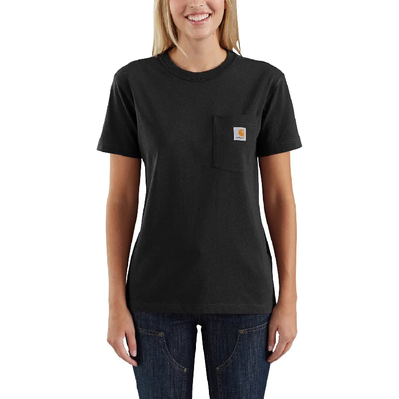  Stylish Women's Outerwear ApparelCarhartt Women's Short Sleeve Pocket T-Shirt_Black