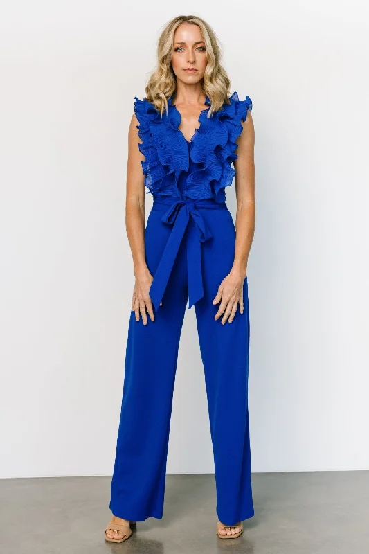  Statement Fashion OffersTyra Ruffle Tank Jumpsuit | Cobalt