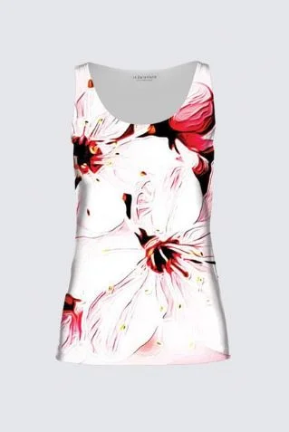  Women's Evening ClothesFloral Embosses: Pictorial Cherry Blossoms 01-02 Designer Tilda Sleeveless Tee