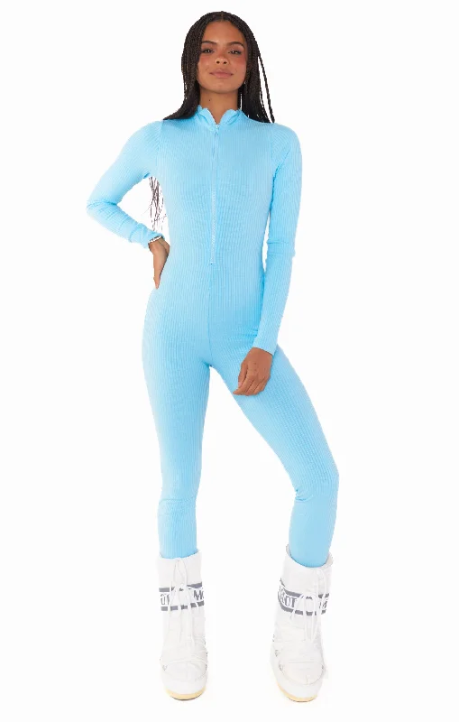  Women's Vacation GarmentsLodge Onesie ~ Powder Blue Rib Knit