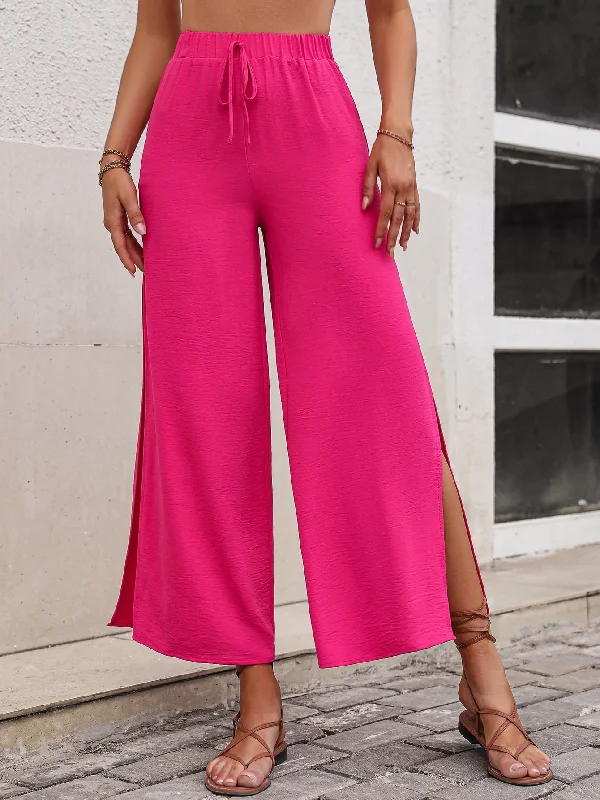  Timeless Women's ApparelHigh Waist Slit Wide Leg Pants