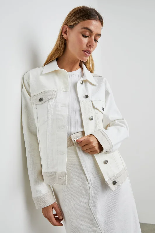  Fashionable Women's Casual ApparelMULHOLLAND JACKET - ECRU PATCHWORK