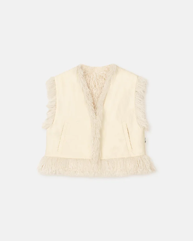  Elegant Clothing For WomenXylia - Faux Racka Fur Vest - Creme