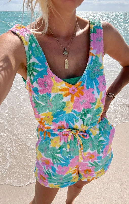  Women's Activewear GarmentsBeach Boardwalk Romper ~ Beachy Floral Terry