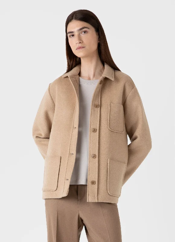  Affordable Women's ClothingWomen's Double Faced Twin Pocket Jacket in Light Camel