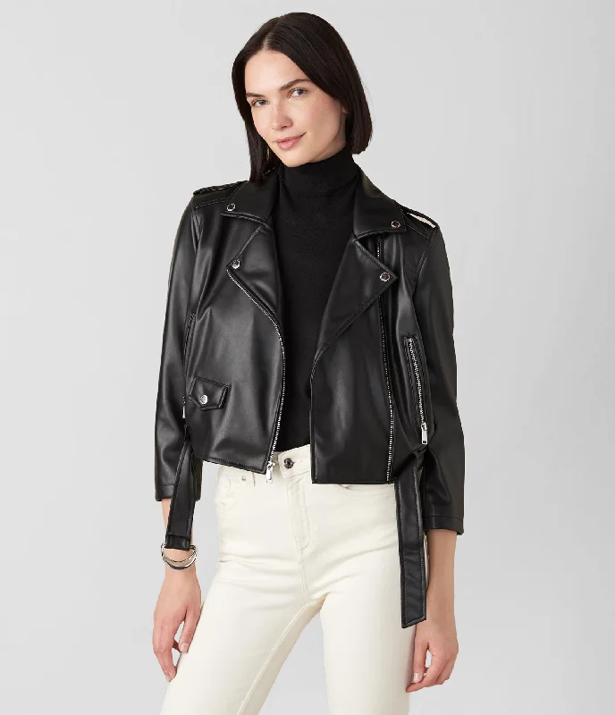  Women's Layered OutfitAlexia Faux Leather Moto Jacket