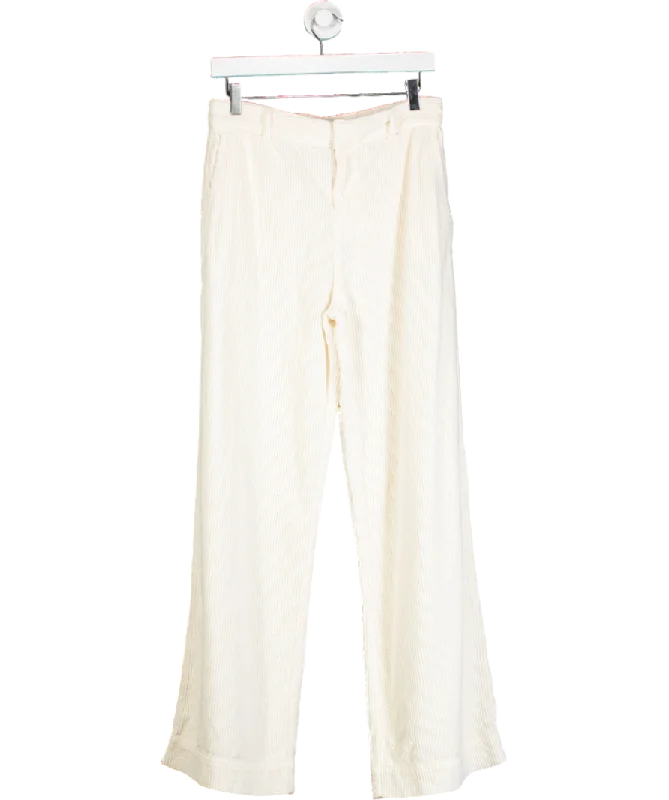  Women's Plus-Size AttireBa&sh Cream Cordoroy Wide Leg Trouser UK 8