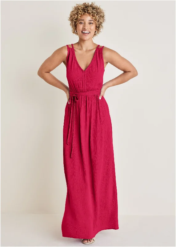  Women's Trendy Casual ClothesBraided Detail Maxi Dress - Barberry