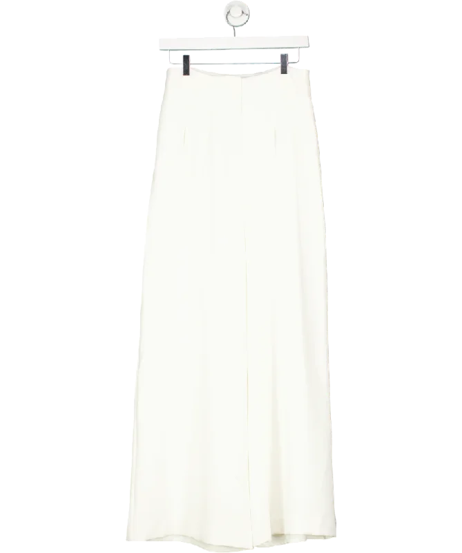  Women's Travel AttireMint Velvet White Wide Leg Darted Trousers UK 10