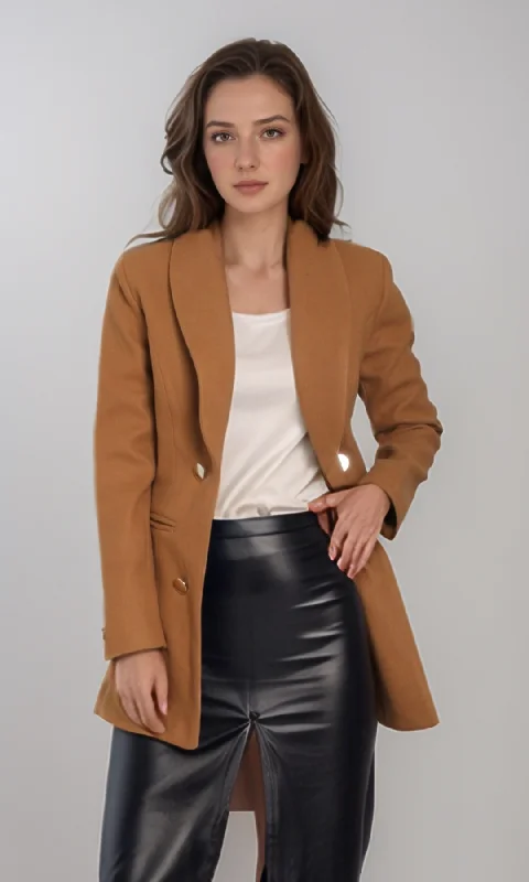  Seize BargainsWomen Elegant Overcoat (Havana)