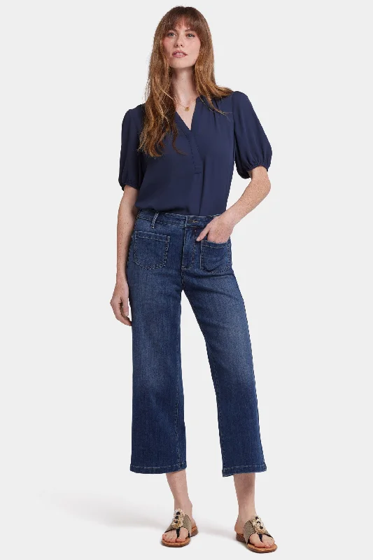  Women's Elegant Evening AttireCoco Relaxed Wide Leg Crop Jeans - Rio Rapids