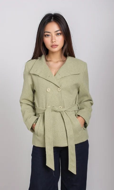  Discount ExtravaganzaWomen Stand Collar Jacket (Green)