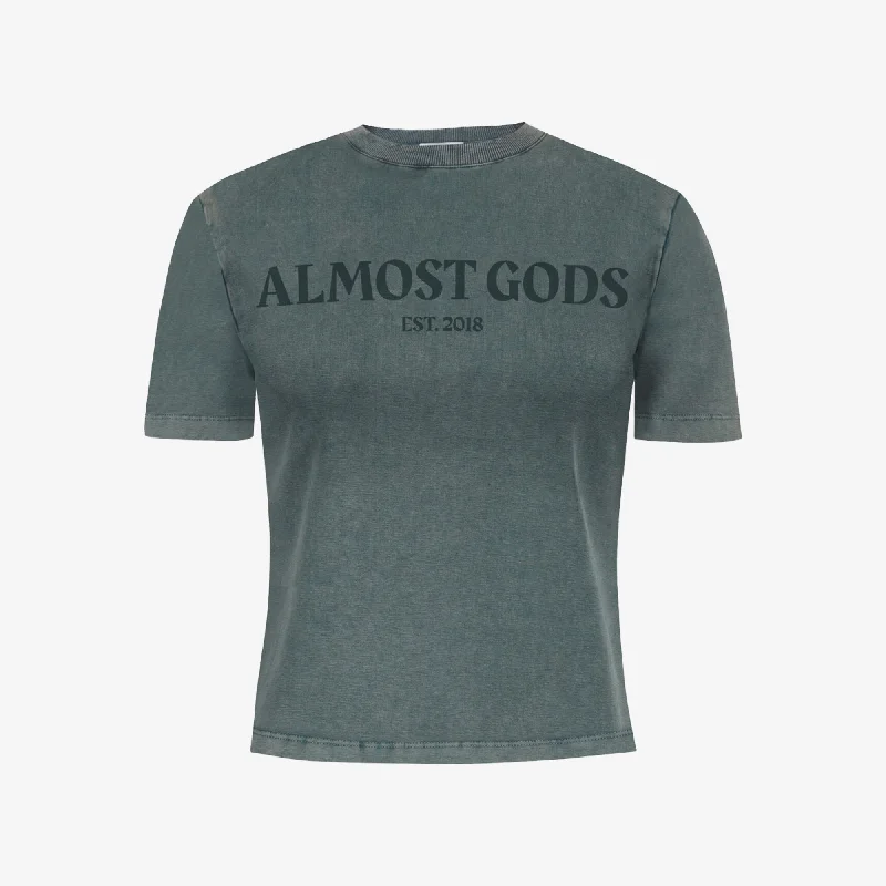  Limited Time Special OfferALMOST GODS | WMN'S STONEWASHED ALMOST GODS TEE IN GRANITE { GREY/CBLACK