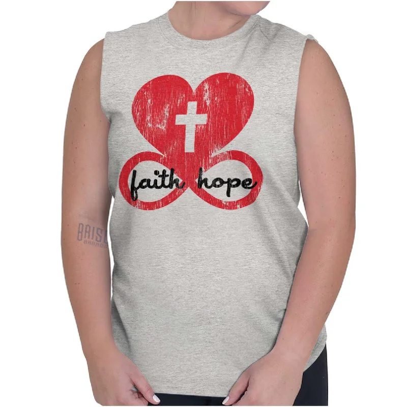  Bold Fashion SalesLove Faith Hope Sleeveless T-Shirt