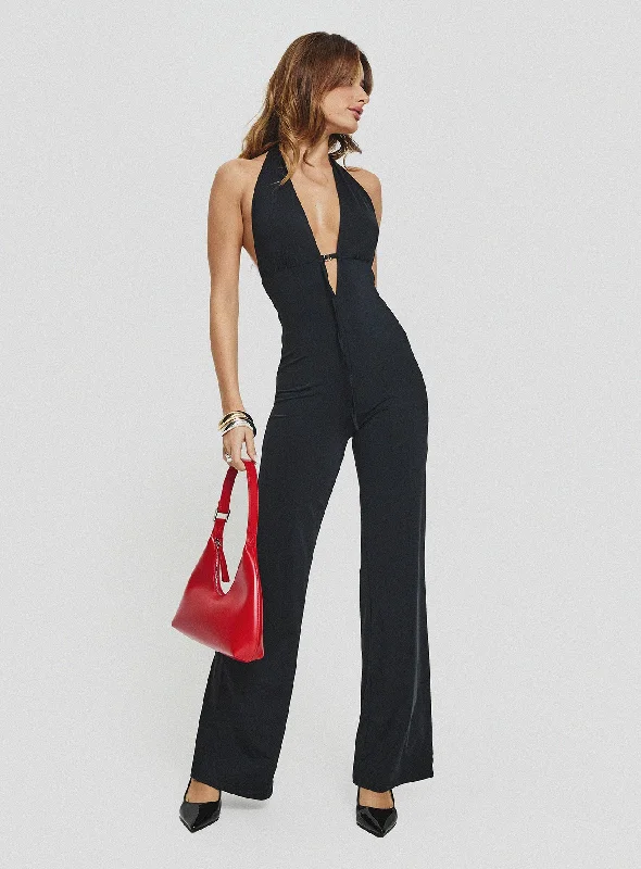  Women's Clothing Outfit SetRinaldi V Neck Jumpsuit Black