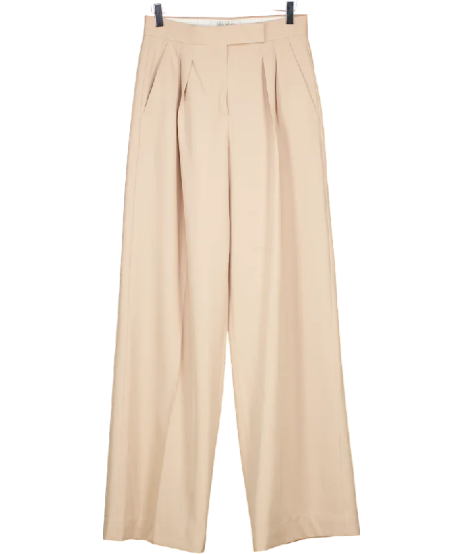  Women's Casual Clothing For LoungingMax Mara Beige Wide Camel Trousers UK 8