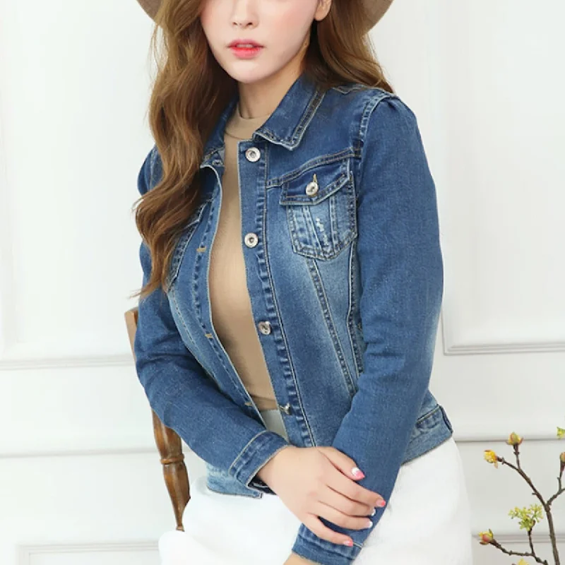  Big DiscountsWomens Cropped Denim Jacket