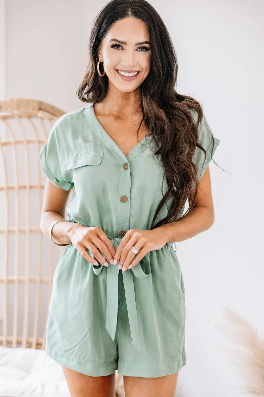  Women's Seasonal AttireJust Think About It Spearmint Green Romper