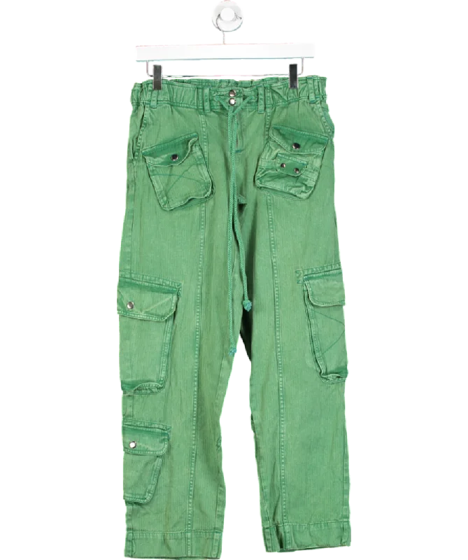  Women's Festive AttireFree People Green Tahiti Cargo Pants UK XS