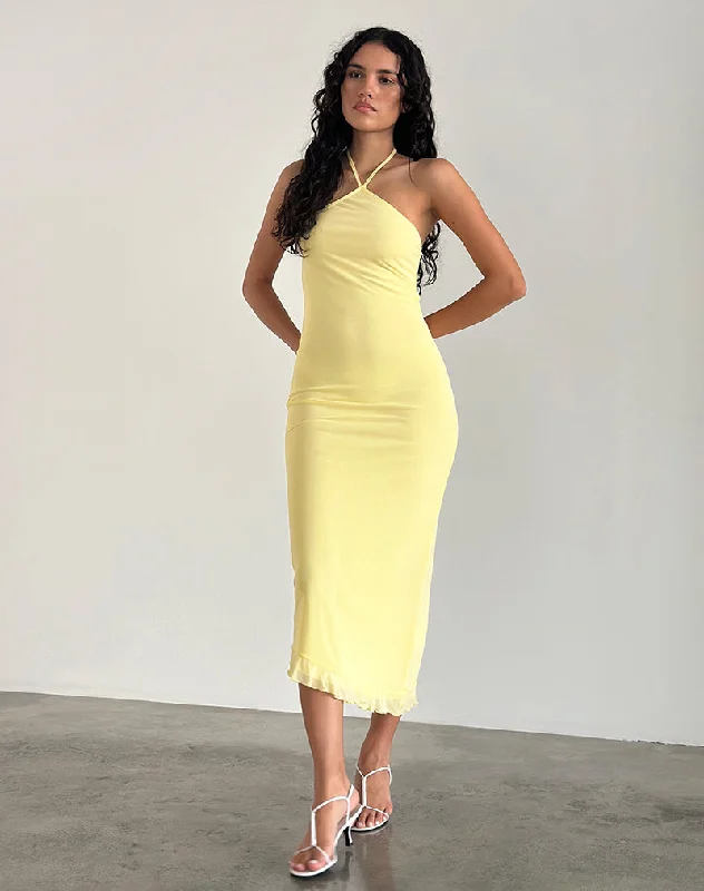  Must-Have Style DiscountsRibka Midi Dress in Mesh Lemon