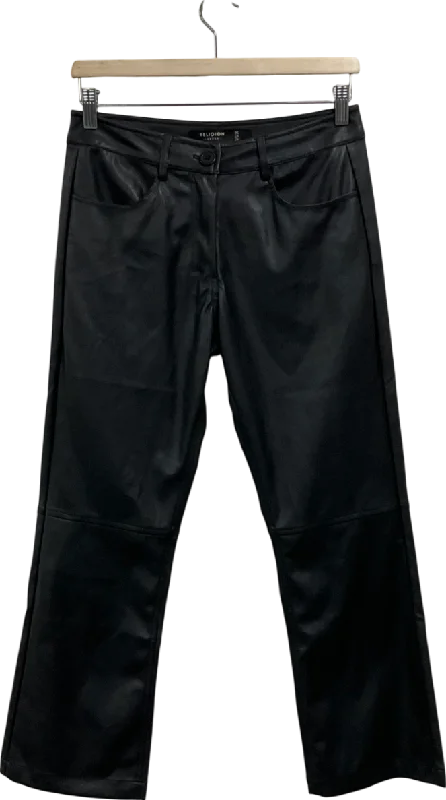  Women's Outerwear GarmentsReligion Black Faux Leather Trousers UK XXS