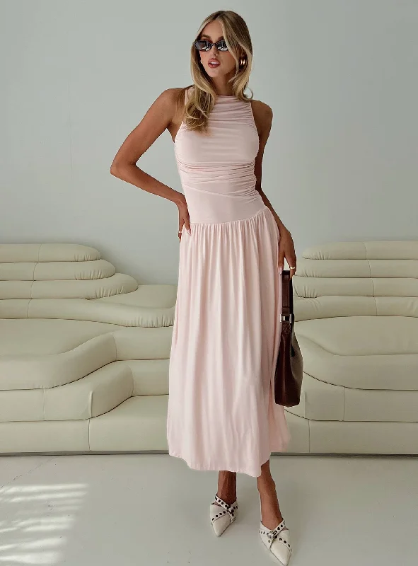  Women's Casual Wear ClothesReveur Ruched Maxi Dress Pink