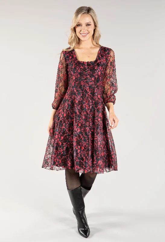  Shop SalesPrinted Lace Square Neck Dress