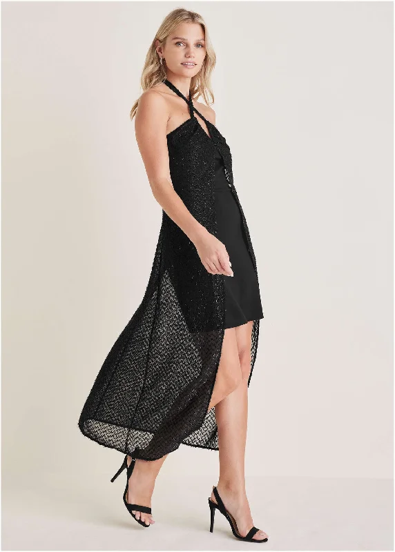  Sophisticated Style OffersSheer High-Low Dress - Black