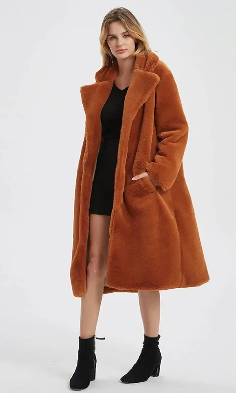  Laid-Back Fashion OffersWomens Faux Fur Coat with Notch Collars