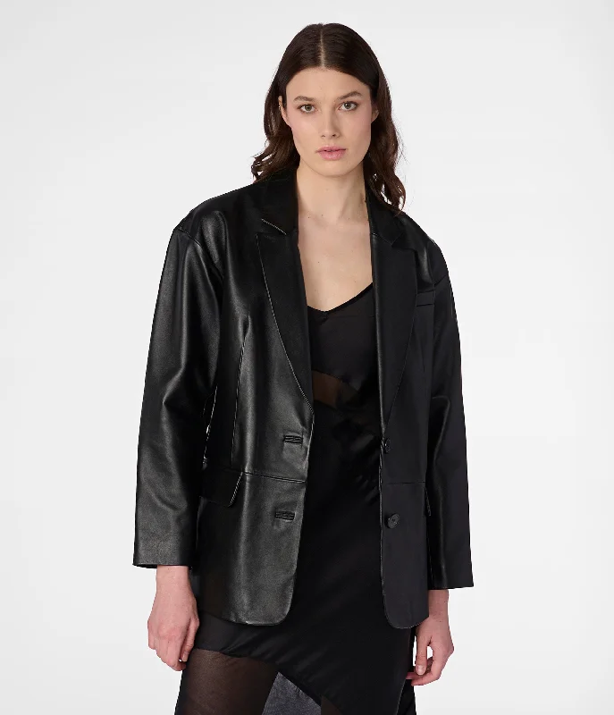  Chic & Cozy CollectionTeresa Genuine Leather Blazer