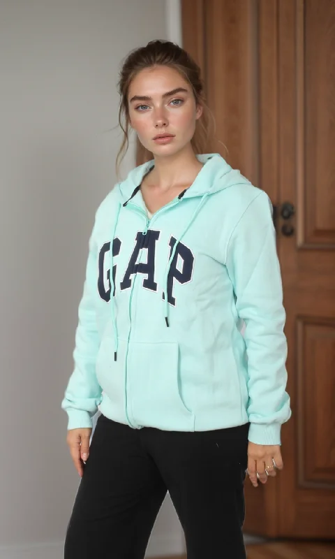  Vintage-Modern Style OffersWomen Zip-Up Hoodie (Mint)