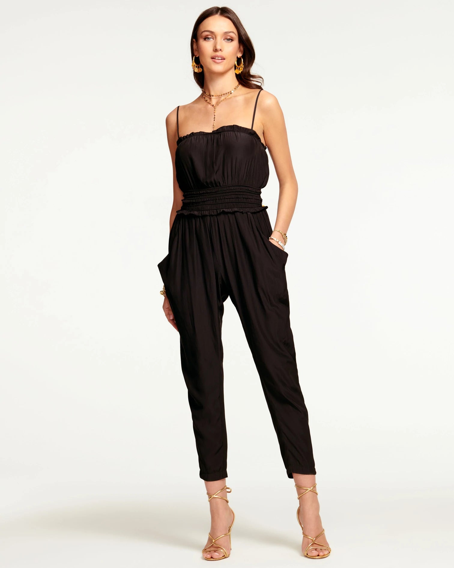  Women's Sporty ClothesStarr Spaghetti Strap Jumpsuit - Black