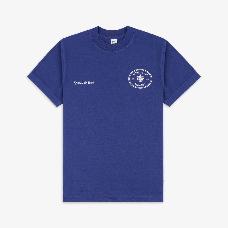  Style Without LimitsSPORTY & RICH | HOTEL DU CAP T-SHIRT { INDIGO/WHITE