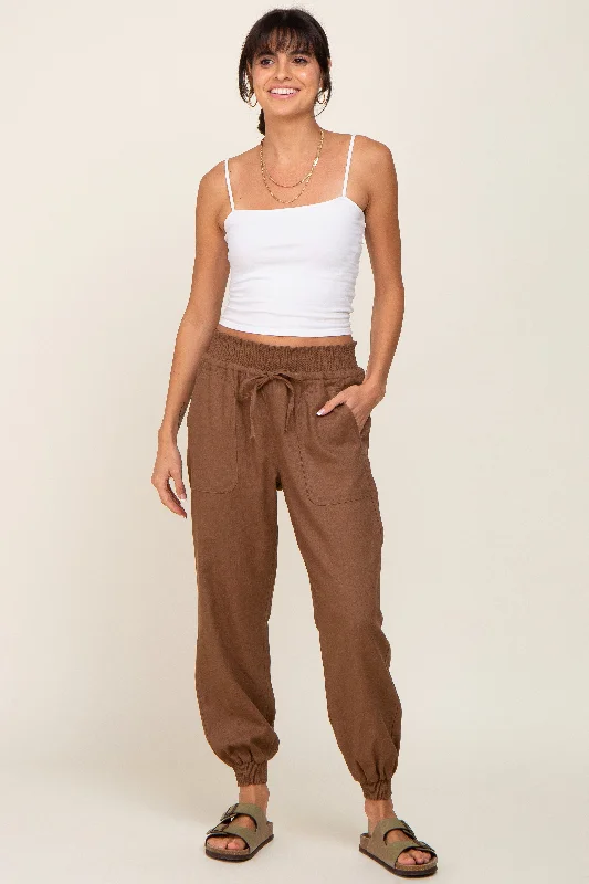  Street Style DiscountsBrown Smocked Joggers