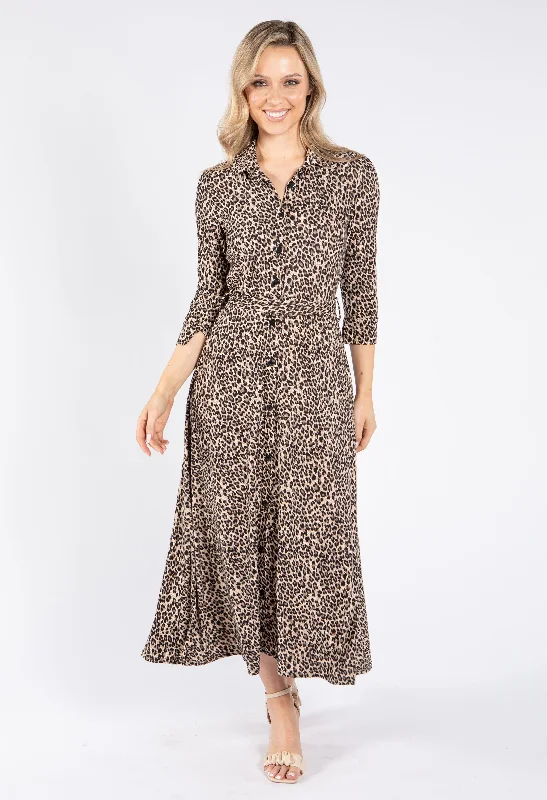  Vintage-Inspired Women's ClothesMini Leopard Print Tie Waist Dress