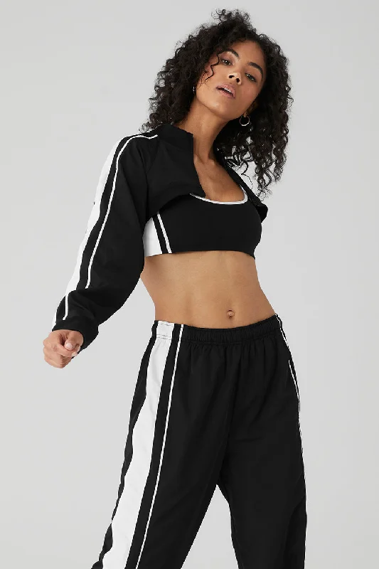  Women's Seasonal AttireRacetrack Shrug - Black/White