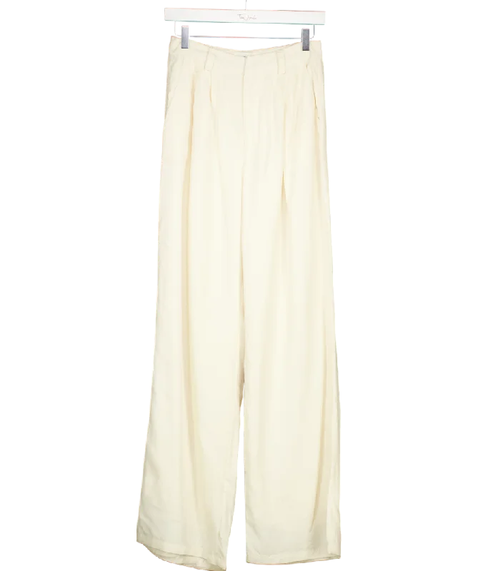  Women's GarmentsDISSH Cream Amelia Linen Blend Trousers UK 8