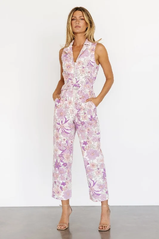  Athleisure Style SaleJoJo Sleeveless Jumpsuit | Purple Floral